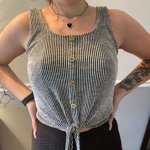 Stripped tank top back & white size L